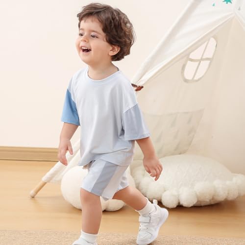 Image of 4 Piece Baby Boys' Clothing Sets Toddler Summer Outfits | Cotton Cute Baby Boy Summer Clothes, Short Sleeve Toddler T Shirts & Elastic Short Sets for Infant