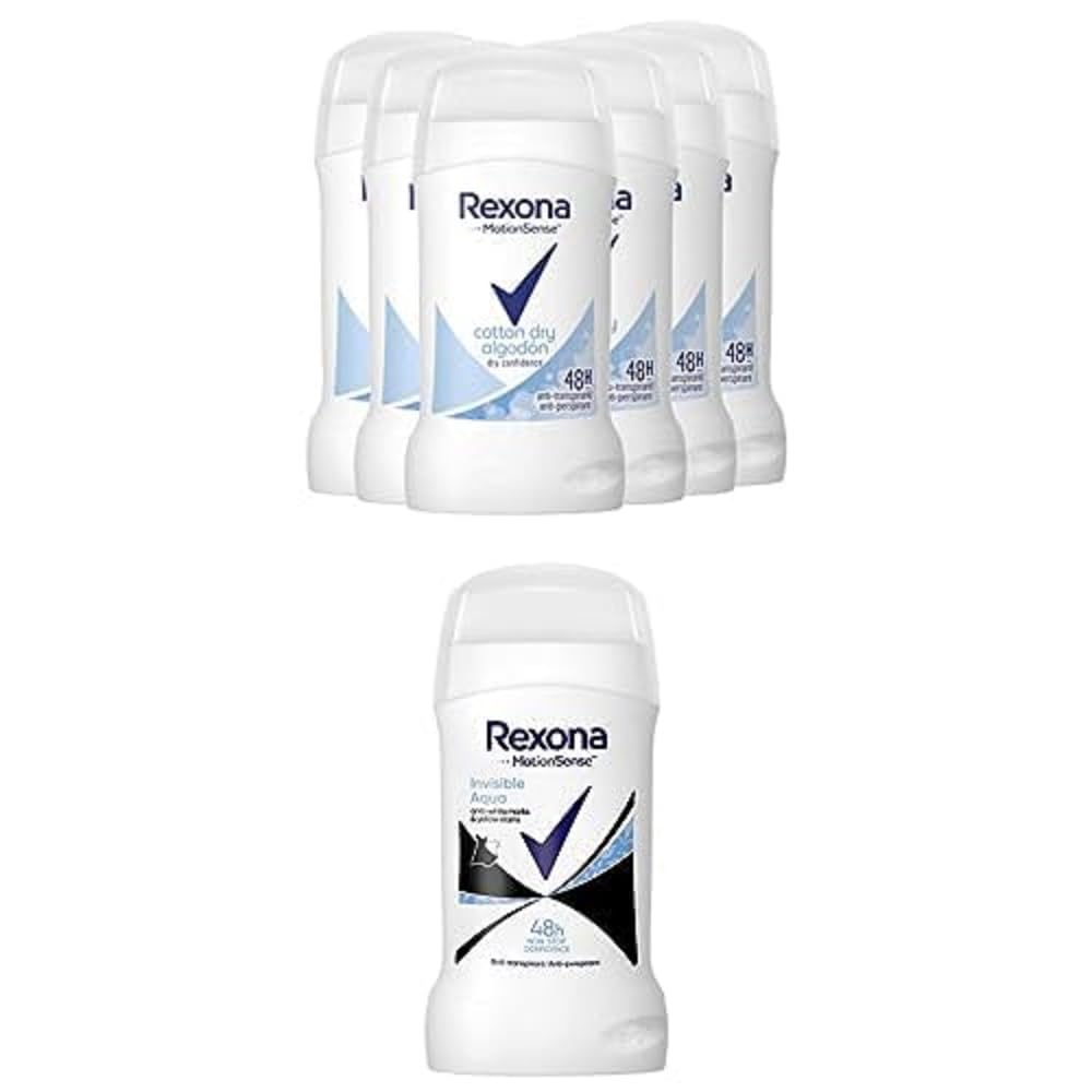Bundle of 6x Rexona MotionSense Deodorant Stick Cotton Dry