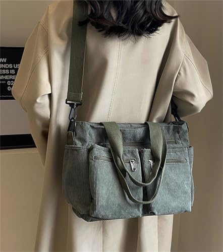 Corduroy Tote Bag Women Men Crossbody Purse Travel Shoulder Handbag 2025 Everyday Multi-pocket Purse Work2