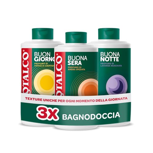 Borotalco, Kit con 3 Bagnodoccia, Bagnoschiuma Tripla Azione Setificante, Rigenerante e Rilassante, Profumo Vaniglia, Ambra Speziata e Lavanda, Ideale per Tutti i Momenti della Giornata, 3x500 ml