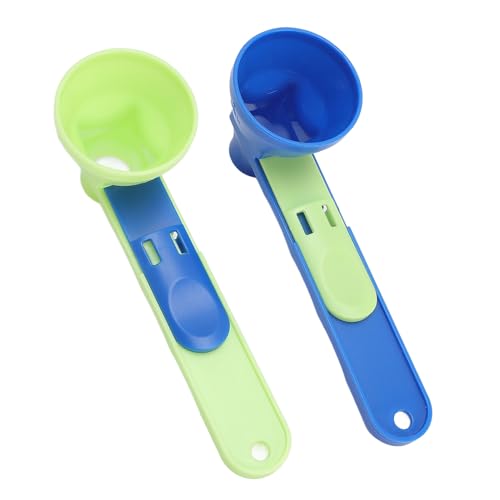 Costa de café de 2pcs para café molido, motos de proteína deslizante de ABS Medición ajustable Mediendo una cuchara para fórmula para bebés, proteína en polvo, té