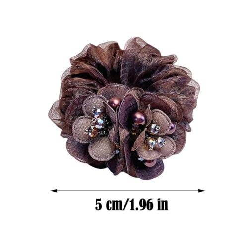Ctdwnt CTDWNT-F2FAC0 Flower Hair Scrunchies For Women,Rhinestone Elastic Hair Bands,Large Organza Elastic Hair Ties thumb #8