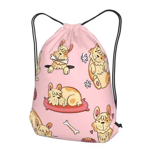Backpack Bag Drawstring Design Easy To Open Close, Portability Drawstring Pocket Adjustable Shoulder Strap Length Suit Sports Gym Travel Camping Library for Man Woman Dog603