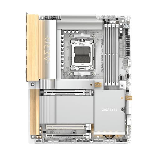 Image of GIGABYTE X870E AERO X3D Wood AMD AM5, ATX, Supports AMD Ryzen 9000 /8000 /7000 Series Processors, DDR5, 16+2+2 Total Power Phase, 4X M.2, PCIe 5.0, USB4 Type-C, WIFI7, Dual 5 GbE LAN, 5 Year Warranty