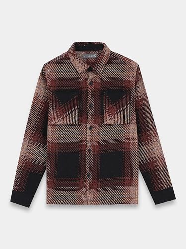 Image of StitchX Men's Full Sleeve Overshirt Checkered Textured Shacket