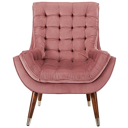 Modway Suggest Button Tufted Upholstered Velvet Lounge Chair, Dusty Rose #TOP1