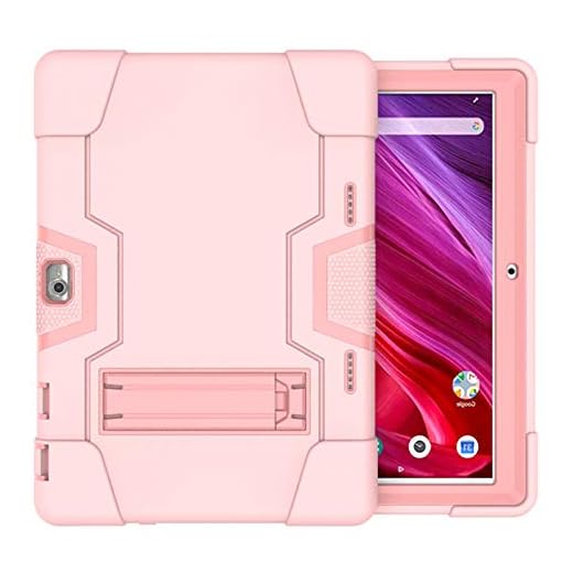 Soatuto Case for Dragon Touch K10 Tablet、GTYD Tablet、Foren-Tek Tablet、TAGITAL Tab 10 inch Case Drop-Proof and Shock-Resistant Rugged Hybrid Armmor Protective Cover Case Built-in Kickstand (Rose Gold)