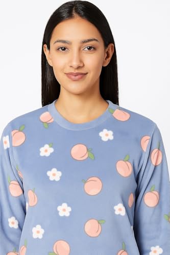 Image of CAMEY Womens Winter Full Sleeve Top and Pajama Pants Regular Fit Night Suit Round Neck Top and Pyjama Set Ladies Night Dress