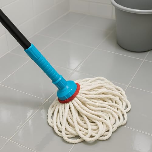 Image of PulGos 360 Rotating Self-Wringing Floor Mop | Wet & Dry Microfiber Pocha for Home, Bathroom, Kitchen & Outdoor | Adjustable Handle | Multicolor Flat Mop Wiper Pocha for Tiles & Floor Cleaning
