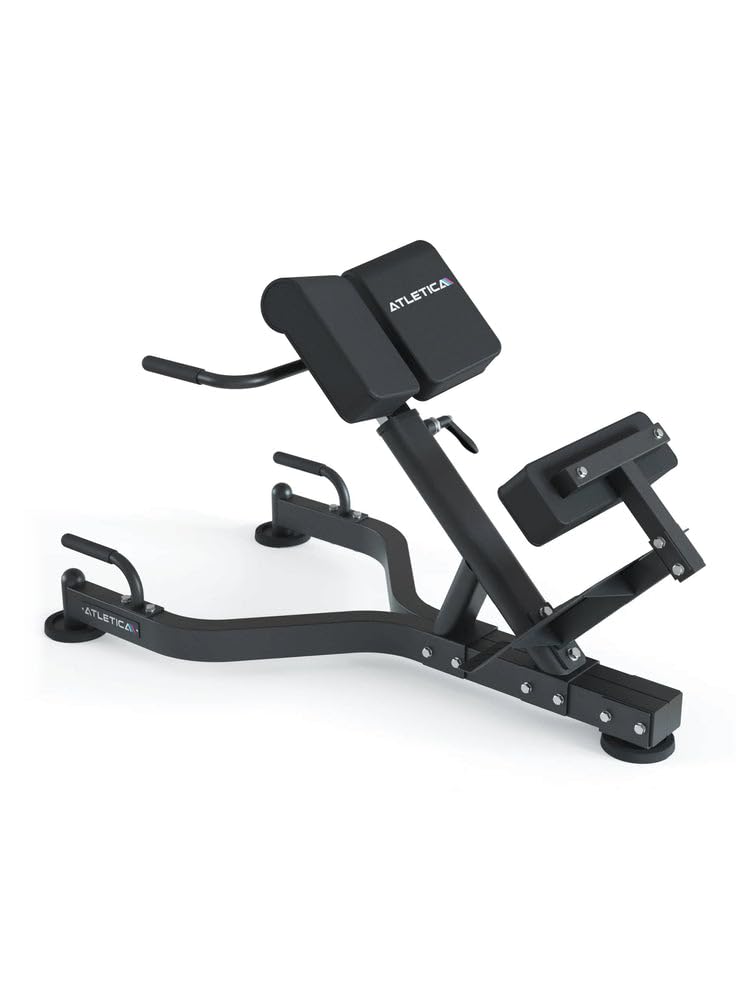 ATLETICA Hyperextension regulowany | Trening mięśni grzbietu | Obciążenie: 200 kg | Wysoka stabilność | Regulacja zmienna | Dodatkowe uchwyty do pompek