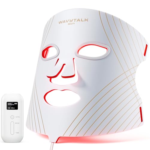wavytalk Red Light Therapy Mask for Face, Glow Time LED Face Mask Light Therapy for Anti-Fine Line,...