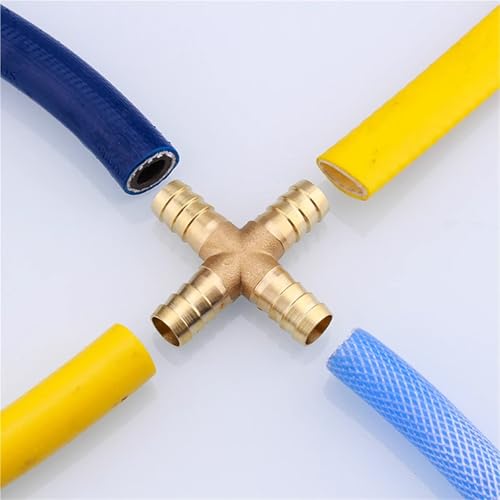 Adaptador de gancho de cobre de 12mm TXYU conector de latón de 4 vías para manguera 6