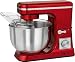 Produktbild Clatronic KM 3647 leistungsstarke Knetmaschine, 1000 W, 8 Geschwindigkeitsstufen, 5 L Edelstahlschüssel, schwenkbarer Multifunktionsarm, rot