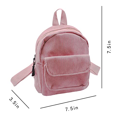 Image of Women Mini Corduroy Backpack Cute Shoulder Bag Purse Ladies Casual Satchel