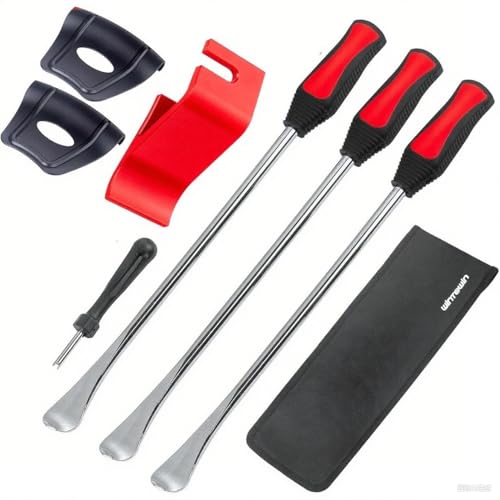 Image of Tire Spoon Motorcycle Dirt Bike Lawn Mower Tire Changer Tire Removal Tool Kit with Bag 3x14.5 inchTire Irons and 2 Rim Protector1 Tire Bead Holder Tool