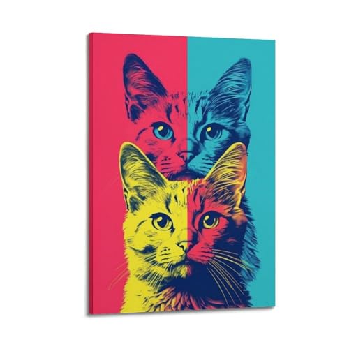 Affiches de chats mignons pour sublimer votre chambre | Art mural rétro sur toile 30x45cm