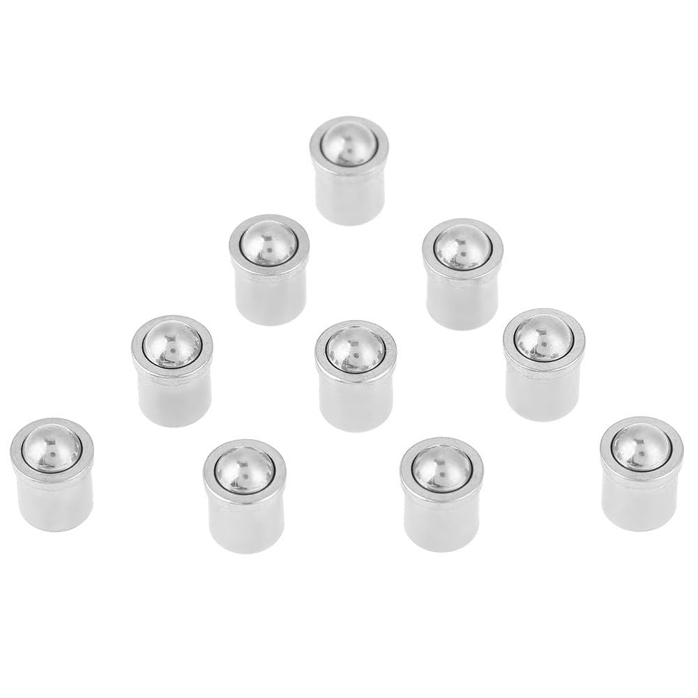 Telituny Spring Piston, Pack of 10 Spring Piston Ball 304 Stainless Steel Ball Piston Kit, 5 mm x 6 mm Body