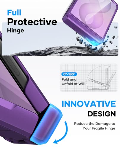 Image of ASAFCASE for Samsung Galaxy Z Flip 8 Case Wallet, Hinge Protector, Purple | Card Holder (2-3 Cards), Outer Screen Protector, Military Grade Shockproof, Heavy Duty Durable Case for Samsung Z Flip 8