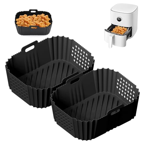 2 Pièces Moule Silicone Air Fryer pour Ninja Double Stack XL SL400EU, Airfryer Accessoires pour Foodi Max Dual Zone, Moule Silicone Airfryer Pot pour AF400EU 9.5L AF300EU 7.5L