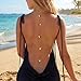 Gold Plated Body Chain for Women, Adjustable Rhinestone Layered Bikini Belly & Waist Chain, Sexy Back Jewelry for Beach Vacation & Parties(Back(Butterfly))