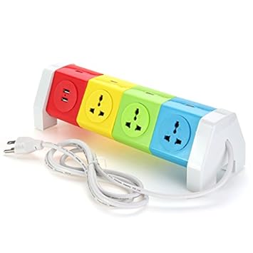 Generic 250V Rotating Socket Patch Panel USB Plug Board Power Strip Plug: US Plug