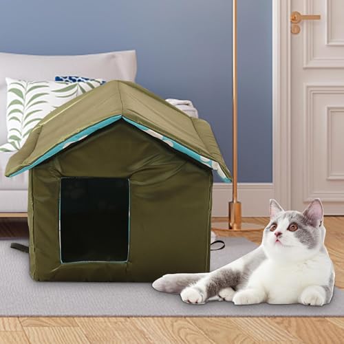 Maison pour chat extérieur hiver pliable avec tapis amovible