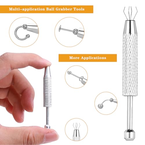Zovator 13 Stück Piercing Zange Set, Edelstah Einführhilfe Piercing, Piercing Kugel Aufdreher, Ohrloch Stecher Set, Body Stretching Piercings Kit Assistant Tool Für Ohr, Nase, Lippe, Bauch