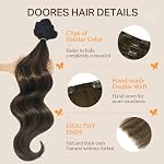 DOORES Clip in Hair Extensions Human Hair Extensions, Balayage Dark Brown to Chestnut Brown 120g 7pcs 18 Inch Real Human Hair Extensions Clip in Straight Remy Silky Weft - Image 3