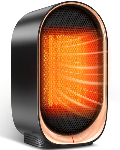 Image of Space Heater, Portable Heater for Indoor Use, Small Electric Heaters with Overheat & Tip-Over Protection, Mini Desk Heaters for Office Bedroom Bathroom, Compact & Efficient Heating, Black