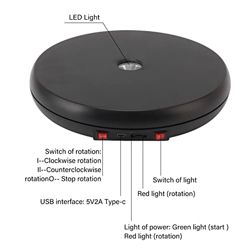 Zerodis 360° Electric Rotating Display Stand, Motorized Turntable with LED Light & Anti-Slip Pad - Image 3