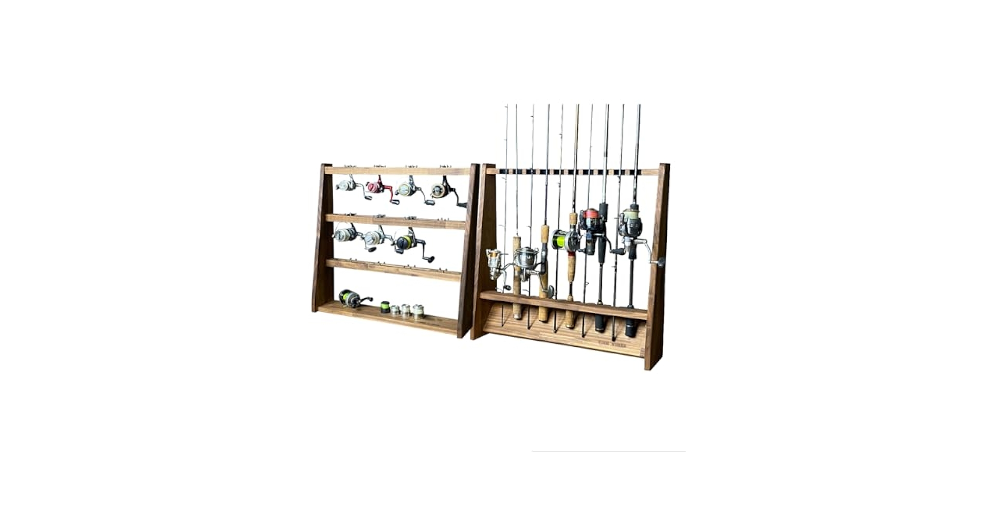 Amazon.co.jp: WOOD WORKS ロッドスタンド10本掛け+リール