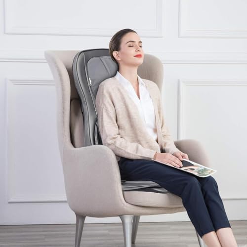 Image of COMFIER Massager Chair with Heat, Shiatsu Neck Back Massager Portable with Compress & Rolling,Massage Chair Pad for Full Back, Neck & Shoulders,Full Body Pain, Gray