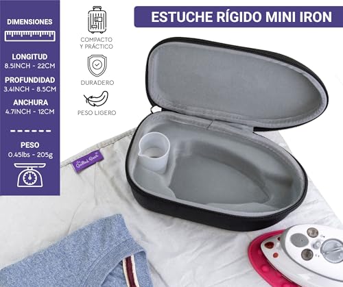 Miniatura 3 de The Quilted Bear Mini Plancha Para Planchar Plancha De Viaje Con Cerámica Vapor Y Termostato Pequeño Vaporizador De Viaje Para Coser, Artesanía O Transferencia Carcasa Negra