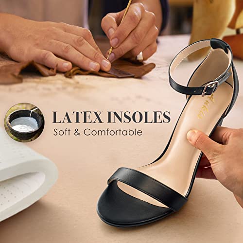 Image of Ankis White Heels Wedding Shoes for Bride Women Chunky Heels Pearl High Heels Heeled Sandals 4 Inch