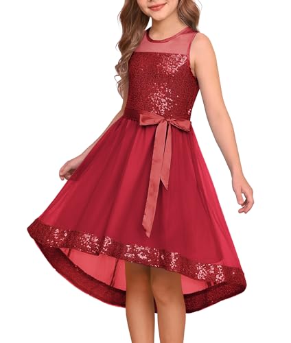 GRACE KARIN Tween Girls Dress Size 10-12 Red Sequin Sparkle