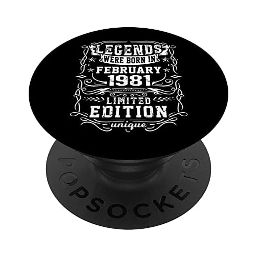 Cumpleaños Febrero 1981 Edición Limitada Regalo February PopSockets PopGrip Intercambiable