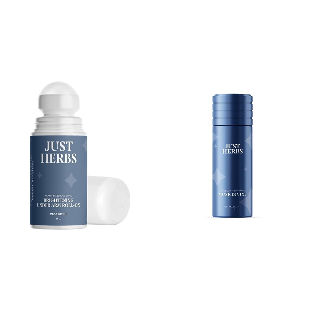 Just Herbs Roll on Deo for Men Musk Divine Refreshing Under Arm Long Lasting Deodorant - 50 ml & Just Herbs Long Lasting,150 ml (Musk Divine) Combo-picture-10