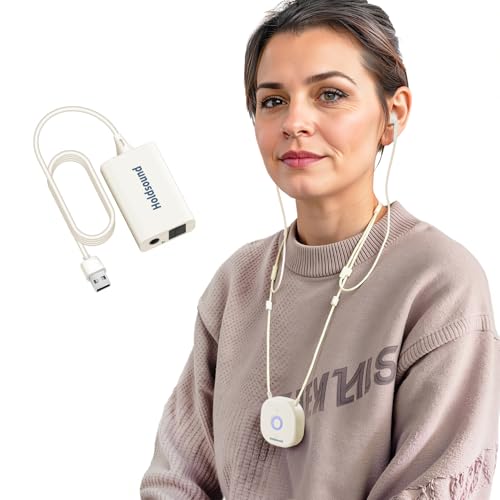 Holdsound TV Headphones Wireless for Seniors, Neckband Wireless Headphones for TV with USB Transmitter, 15hrs Playtime, No Audio Delay, Enhanced Volume, Cream