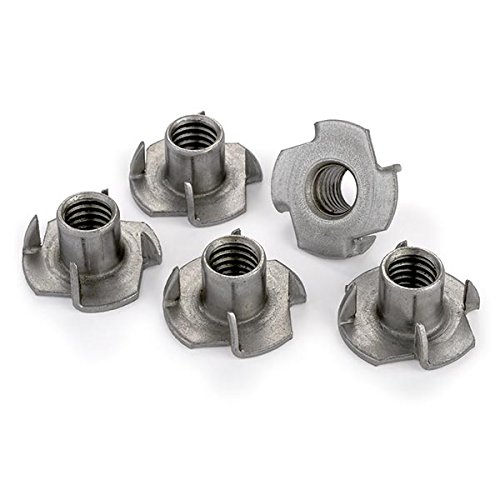 Écrou en T 3/8" x 16 avec collerette à 4 pointes en acier zingué pour finition soignée