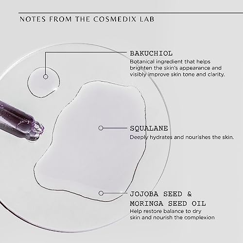 Cosmedix Bakuchiol Complete Plant-Based Retinol Alternative Serum, Improves Appearance Of Fine Lines And Wrinkles, Lightweight And Conditioning, Botanical Retinol Alternative, Cruelty Free #TOP3