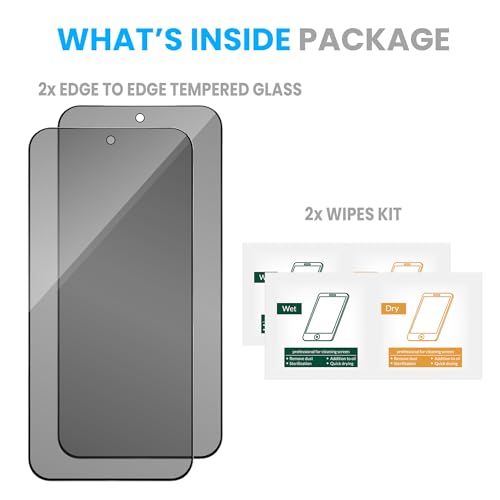 Image of FIRST MART Privacy Tempered Glass for Vivo X300 FE, 2 Pack | Anti-Spy 9H Screen Protector, Edge-to-Edge, Case-Friendly, Scratch Resistant, Bubble-Free