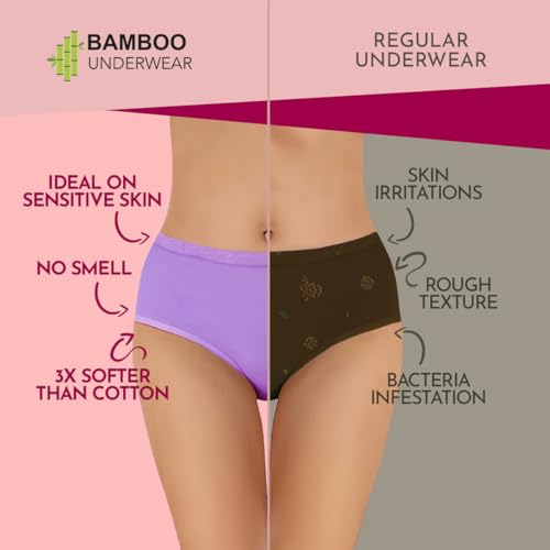 Image of HEELIUM Bamboo Underwear for Women | Ultra-Soft, Breathable & Odour-Free | 3X Softer Than Cotton | Moisture-Wicking | Ideal for Sensitive Skin & All-Day Comfort