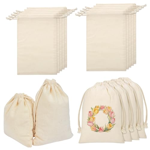 30 Piezas bolsitas de tela pequeñas, 10 x 15 cm saquitos de telas con cordón, reutilizable bolsas tela pequeñas, bolsas regalo pequeñase para Boda y Regalo de Cumpleaños