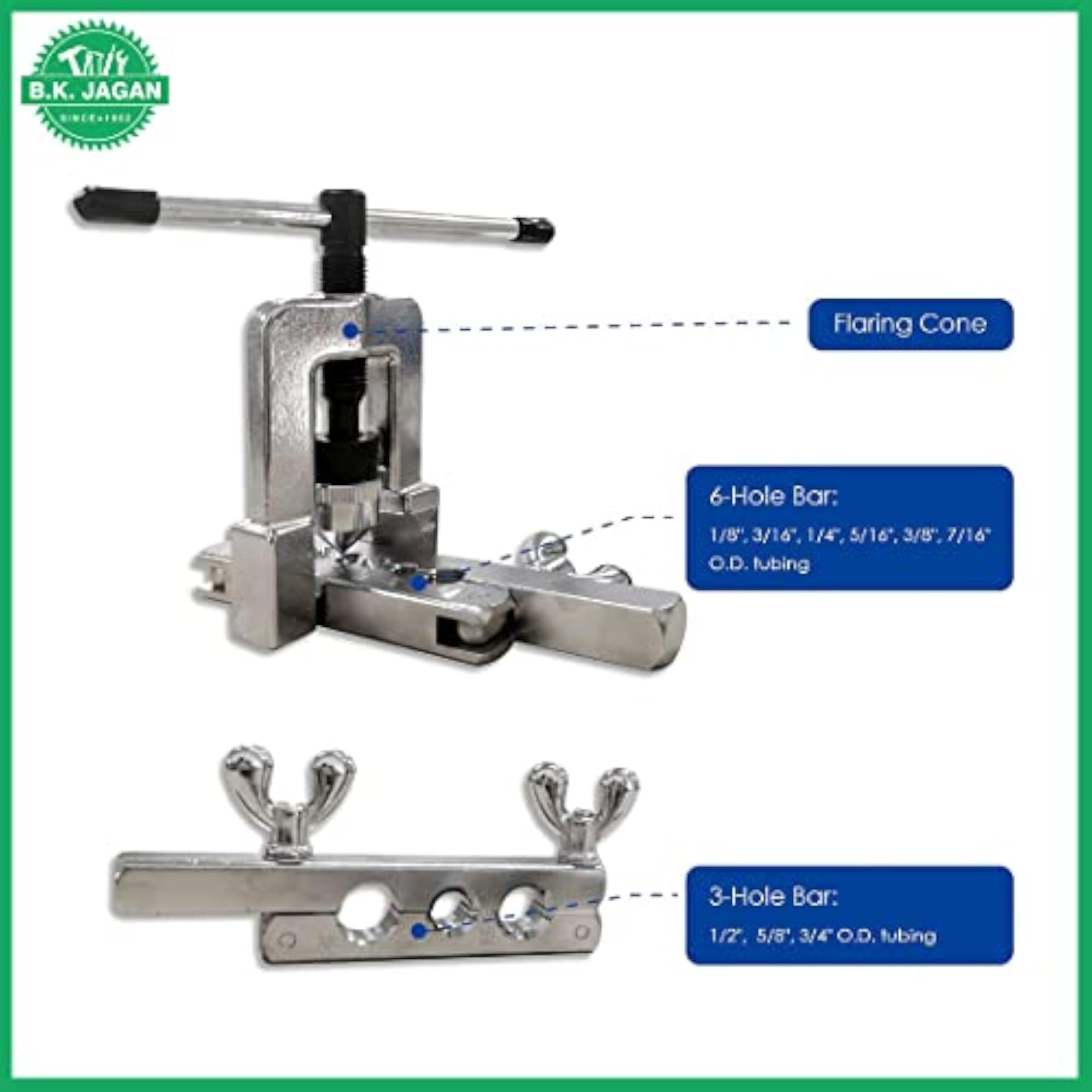 B K JAGAN Flaring & Swaging Tool Kit for Soft Copper Tubing
