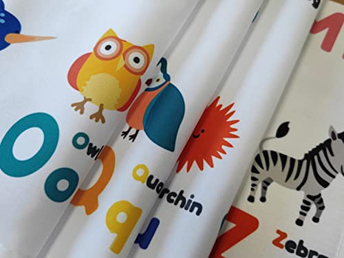 Abc Learning Alphabet Windows Valances Curtain A To Z Animal Educational Tool For Kids Valances Rod Pocket Window Treatment Short Topper Curtains For Kitchen Bathroom Living Room,54 By 18 Inches #TOP4