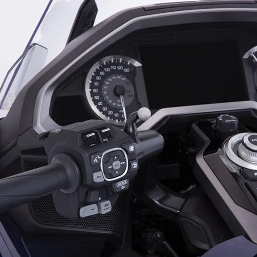 Image of Handlebar Phone Holder for Harley-Davidson Water Bottle Holder Aluminum Offset Perch Mount Accessory Mount (C Black)
