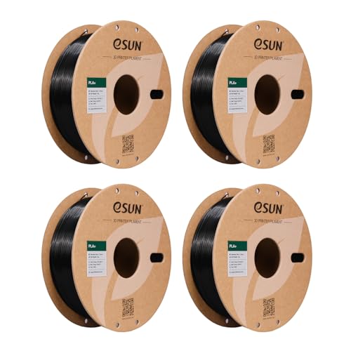 eSUN PLA Plus Filament 1.75mm, 3D Printing PLA Pro Filament 1.75mm Dimensional Accuracy +/- 0.03mm, 1kg per Carboard Spool, 4KG 3D Printer Filament, Black