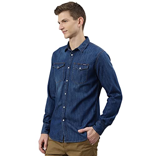 Image of Woodland Men's Cotton Solid Shirt