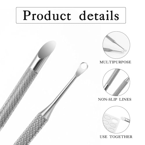 2 Stück Nagelhautschieber,Cuticle Pusher,Nagelhautmesser für Nagelwerkzeuge,Nail Art Vorpolier Schleifpapier zur Nagelvorbereitung,Maniküre und Pediküre Im Salon für den Heimgebrauch