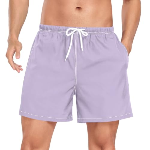 Traje de baño corto para hombre diseño prémium morado claro